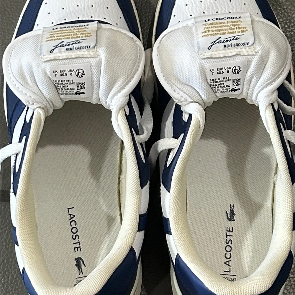 Lacoste Blue and White Mens Sneakers. Size 8. EUC - Picture 8 of 8